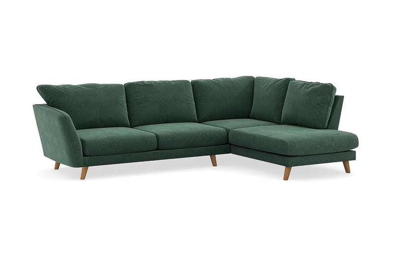 Trend Lyx Schäslongsoffa Höger - Grön Sammet - Möbler - Soffa - Divansoffa & schäslongsoffa - 4 sits soffa med divan