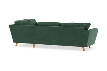 Trend Lyx Schäslongsoffa Höger - Grön Sammet - Möbler - Soffa - Divansoffa & schäslongsoffa - 4 sits soffa med divan