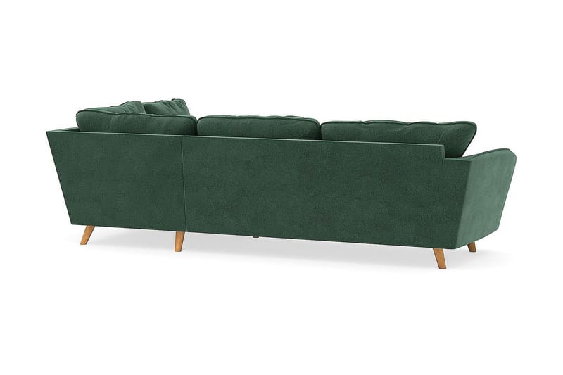 Trend Lyx Schäslongsoffa Höger - Grön Sammet - Möbler - Soffa - Divansoffa & schäslongsoffa - 4 sits soffa med divan