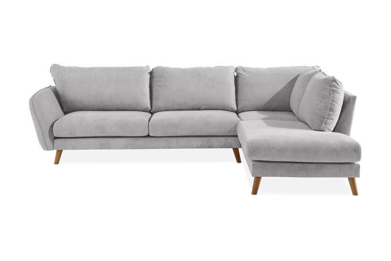 Trend Lyx Schäslongsoffa Höger - Ljusgrå/Ek - Möbler - Soffa - Divansoffa & schäslongsoffa - 4 sits soffa med divan
