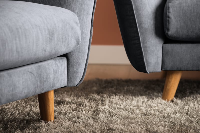 Trend Lyx Schäslongsoffa Höger - Mörkgrå/Ek - Möbler - Soffa - Divansoffa & schäslongsoffa - 4 sits soffa med divan