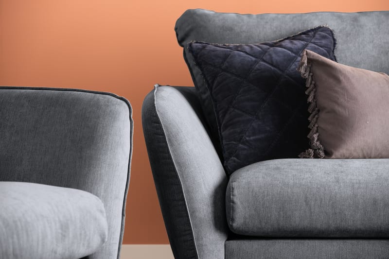 Trend Lyx Schäslongsoffa Höger - Mörkgrå/Ek - Möbler - Soffa - Divansoffa & schäslongsoffa - 4 sits soffa med divan