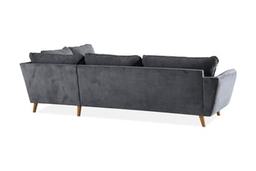 Trend Lyx Schäslongsoffa Höger - Mörkgrå/Ek - Möbler - Soffa - Divansoffa & schäslongsoffa - 4 sits soffa med divan