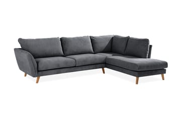 Trend Lyx Schäslongsoffa Höger - Mörkgrå/Ek - Möbler - Soffa - Divansoffa & schäslongsoffa - 4 sits soffa med divan