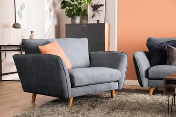 Trend Lyx Schäslongsoffa Höger - Mörkgrå/Ek - Möbler - Soffa - Divansoffa & schäslongsoffa - 4 sits soffa med divan