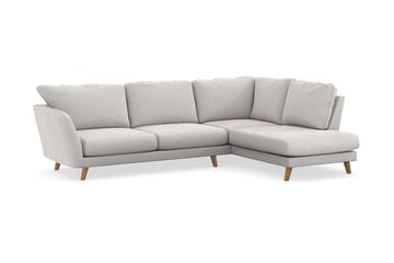 Trend Lyx Schäslongsoffa Höger - Vit Sammet - Möbler - Soffa - Divansoffa & schäslongsoffa - 4 sits soffa med divan