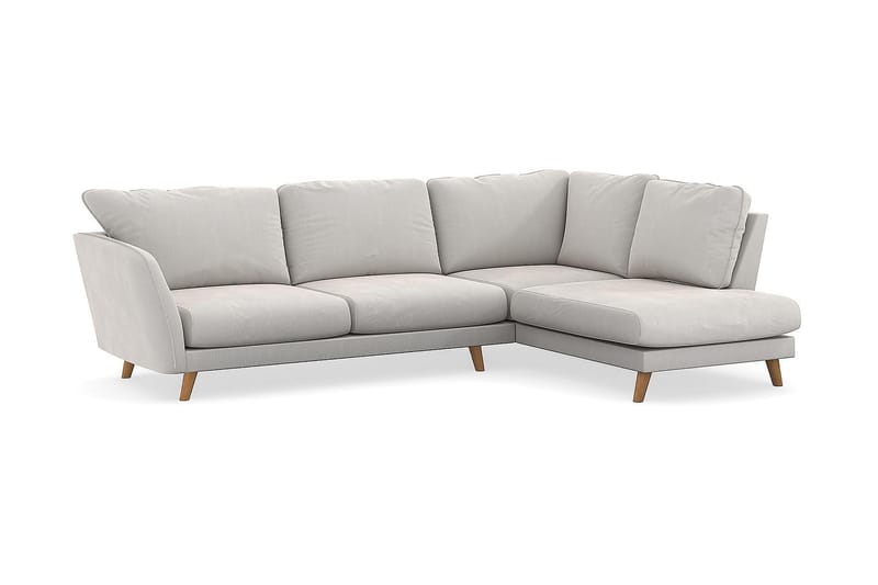 Trend Lyx Schäslongsoffa Höger - Vit Sammet - Möbler - Soffa - Divansoffa & schäslongsoffa - 4 sits soffa med divan