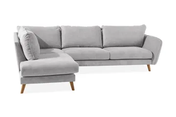 Trend Lyx Schäslongsoffa Vänster - Ljusgrå/Ek - Möbler - Soffa - Divansoffa & schäslongsoffa - 4 sits soffa med divan