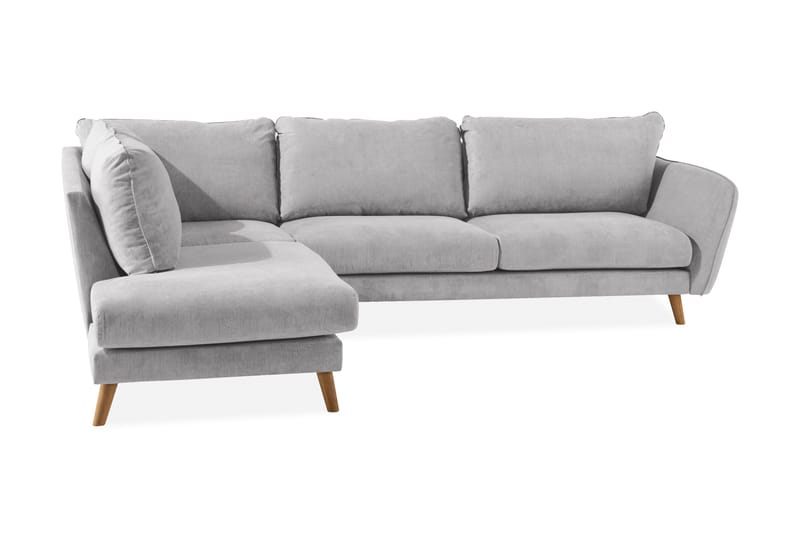 Trend Lyx Schäslongsoffa Vänster - Ljusgrå/Ek - Möbler - Soffa - Divansoffa & schäslongsoffa - 4 sits soffa med divan