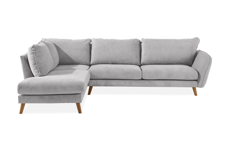 Trend Lyx Schäslongsoffa Vänster - Ljusgrå/Ek - Möbler - Soffa - Divansoffa & schäslongsoffa - 4 sits soffa med divan