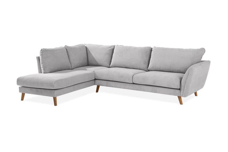 Trend Lyx Schäslongsoffa Vänster - Ljusgrå/Ek - Möbler - Soffa - Divansoffa & schäslongsoffa - 4 sits soffa med divan