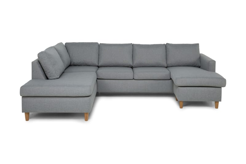 U-soffa Yen med Divan Höger - Ljusgrå - 4 sits soffa med divan - U-soffa