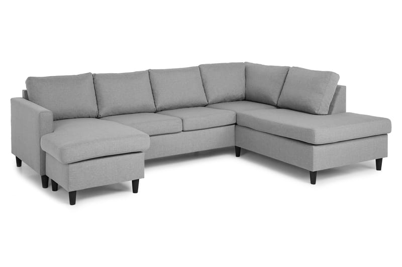 U-soffa Yen med Divan Vänster - Ljusgrå - 4 sits soffa med divan - U-soffa