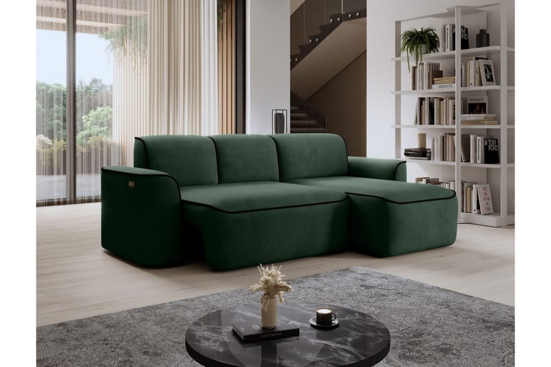 Ume 4-sits Soffa med Divan - Grön - Möbler - Soffa - Divansoffa & schäslongsoffa - 4 sits soffa med divan