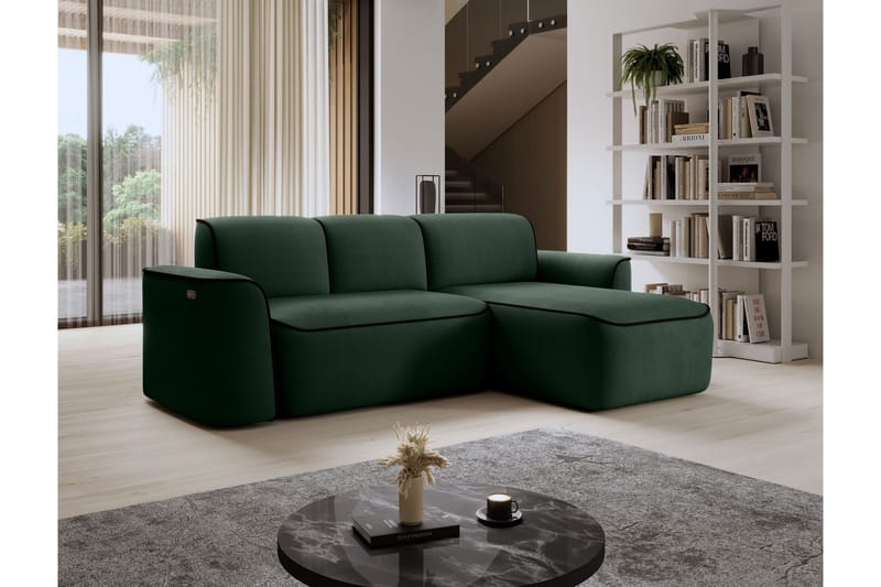 Ume 4-sits Soffa med Divan - Grön - Möbler - Soffa - Divansoffa & schäslongsoffa - 4 sits soffa med divan