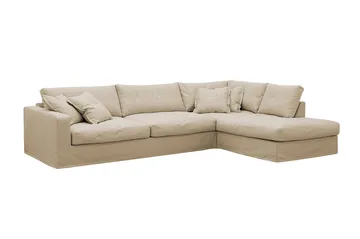 Valencia Extra Djup 4-sits Soffa med Schäslong Höger - Beige - Möbler - Soffa - Divansoffa & schäslongsoffa - 4 sits soffa med divan