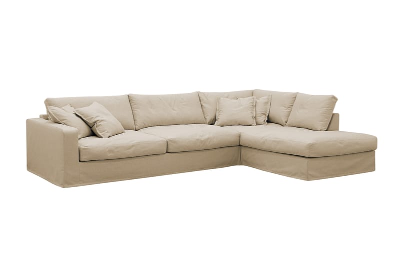Valencia Extra Djup 4-sits Soffa med Schäslong Höger - Beige - Möbler - Soffa - Divansoffa & schäslongsoffa - 4 sits soffa med divan