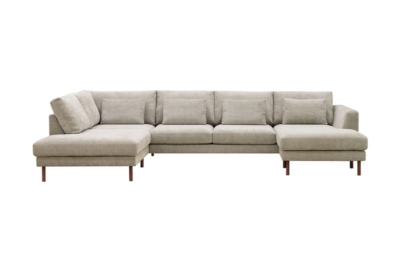 4-sits U-Soffa Florenz med Divan Höger - Grå/Beige - Möbler - Soffa - Divansoffa & schäslongsoffa - 4 sits soffa med divan