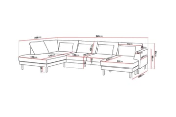 4-sits U-Soffa Florenz med Divan Höger - Grå/Beige - Möbler - Soffa - Divansoffa & schäslongsoffa - 4 sits soffa med divan