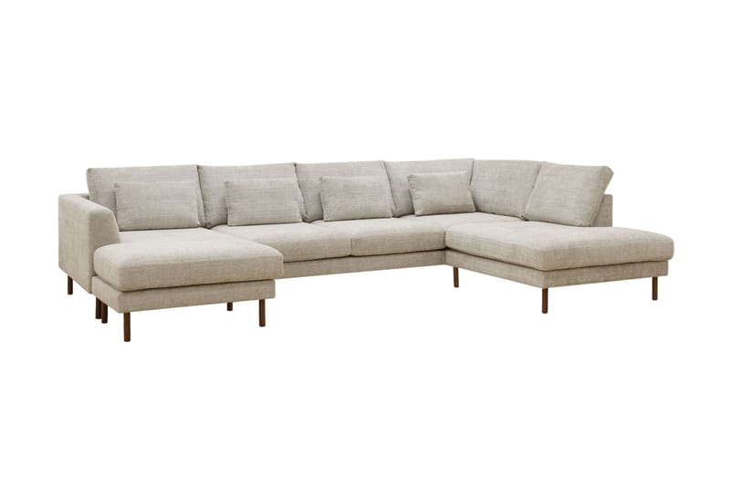4-sits U-Soffa Florenz med Divan Vänster - Grå/Beige - Möbler - Soffa - Divansoffa & schäslongsoffa - 4 sits soffa med divan