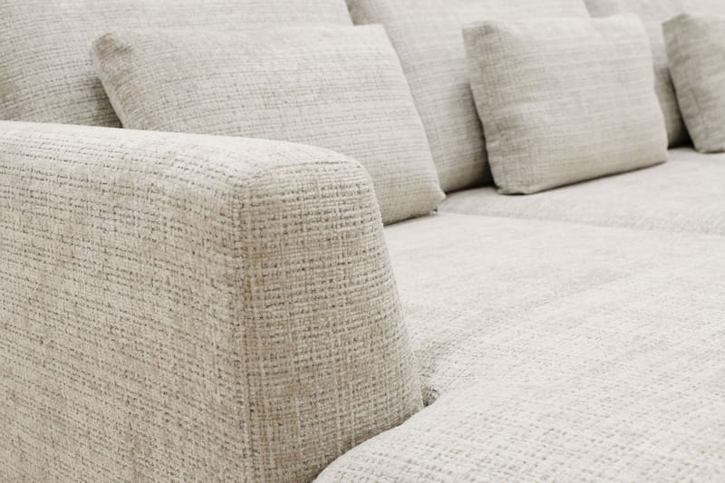 4-sits U-Soffa Florenz med Divan Vänster - Grå/Beige - Möbler - Soffa - Divansoffa & schäslongsoffa - 4 sits soffa med divan