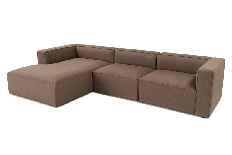 Abbas 4-sits Soffa med Divan - Brun - Möbler - Soffa - Divansoffa & schäslongsoffa - 4 sits soffa med divan