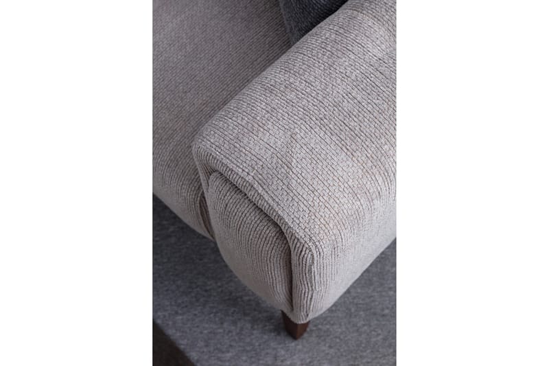 Adelphe 4-sits Soffa med Divan - Ljusgrå - Möbler - Soffa - Divansoffa & schäslongsoffa - 4 sits soffa med divan