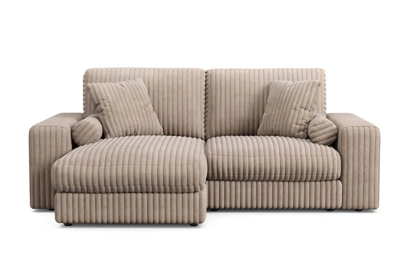 Adelsö by Gynning 3-sits Vändbar L-formad Djup Divansoffa i bred Manchester, Greige