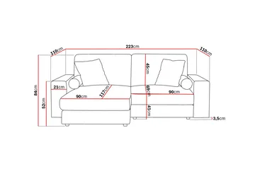 Adelsö by Gynning 3-sits Vändbar L-formad Djup Divansoffa i bred Manchester - Greige - Möbler - Soffa - Divansoffa & schäslongsoffa - 3 sits soffa med divan