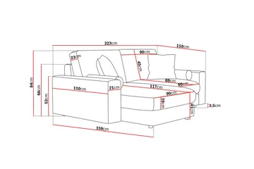 Adelsö by Gynning 3-sits Vändbar L-formad Djup Divansoffa i bred Manchester - Greige - Möbler - Soffa - Divansoffa & schäslongsoffa - 3 sits soffa med divan