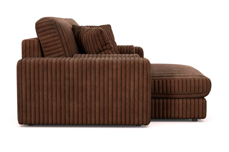 Adelsö by Gynning 3-sits Vändbar L-formad Djup Divansoffa i bred Manchester - Mörkbrun - Möbler - Soffa - Divansoffa & schäslongsoffa - 3 sits soffa med divan