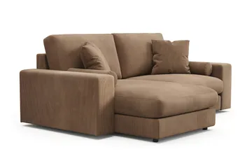 Adelsö by Gynning 3-sits Vändbar L-formad Djup Divansoffa i Manchester - Brun - Möbler - Soffa - Divansoffa & schäslongsoffa - 3 sits soffa med divan