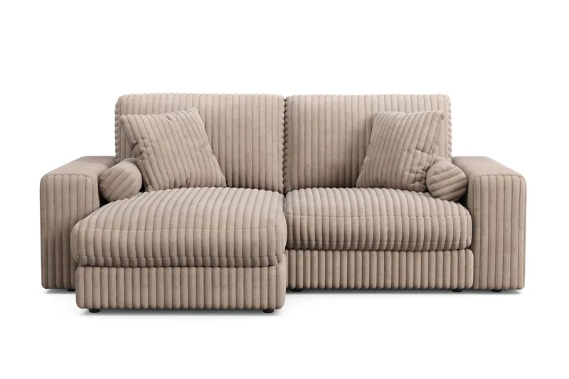 Adelsö by Gynning 3-sits Vändbar L-formad Djup Divansoffa i Manchester - Greige - Möbler - Soffa - Divansoffa & schäslongsoffa - 3 sits soffa med divan