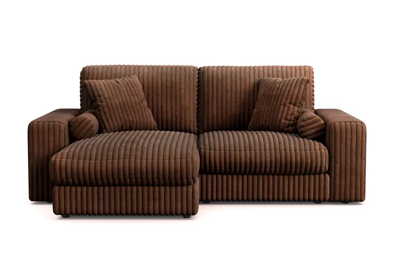 Adelsö by Gynning 3-sits Vändbar L-formad Djup Divansoffa i Manchester - Mörkbrun - Möbler - Soffa - Divansoffa & schäslongsoffa - 3 sits soffa med divan