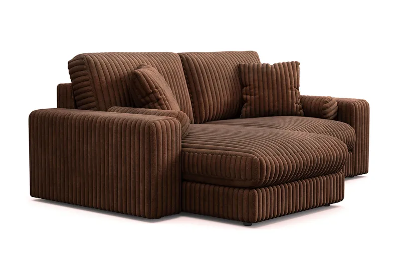 Adelsö by Gynning 3-sits Vändbar L-formad Djup Divansoffa i Manchester - Mörkbrun - Möbler - Soffa - Divansoffa & schäslongsoffa - 3 sits soffa med divan