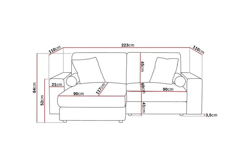 Adelsö by Gynning 3-sits Vändbar L-formad Djup Divansoffa i Sammet - Beige - Möbler - Soffa - Divansoffa & schäslongsoffa - 3 sits soffa med divan