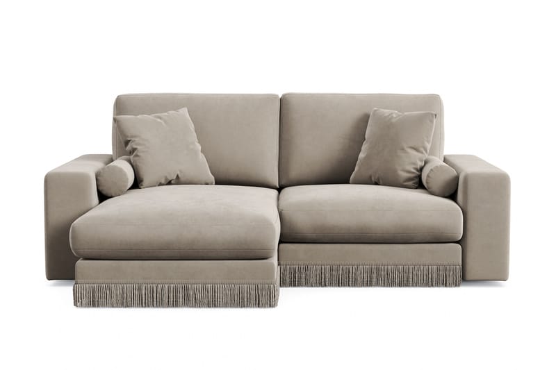 Adelsö by Gynning 3-sits Vändbar L-formad Djup Divansoffa i Sammet - Beige - Möbler - Soffa - Divansoffa & schäslongsoffa - 3 sits soffa med divan