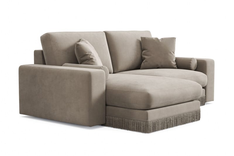 Adelsö by Gynning 3-sits Vändbar L-formad Djup Divansoffa i Sammet - Beige - Möbler - Soffa - Divansoffa & schäslongsoffa - 3 sits soffa med divan