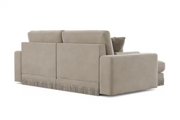 Adelsö by Gynning 3-sits Vändbar L-formad Djup Divansoffa i Sammet - Beige - Möbler - Soffa - Divansoffa & schäslongsoffa - 3 sits soffa med divan