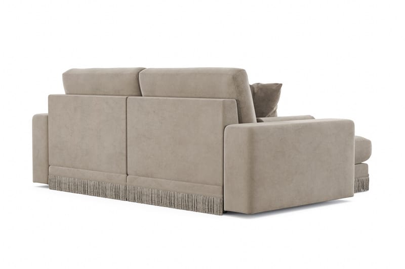 Adelsö by Gynning 3-sits Vändbar L-formad Djup Divansoffa i Sammet - Beige - Möbler - Soffa - Divansoffa & schäslongsoffa - 3 sits soffa med divan