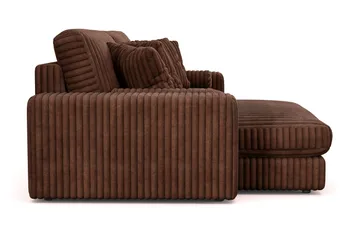 Adelsö by Gynning 4-sits Vändbar L-formad Djup Divansoffa i bred Manchester - Mörkbrun - Möbler - Soffa - Divansoffa & schäslongsoffa - 4 sits soffa med divan