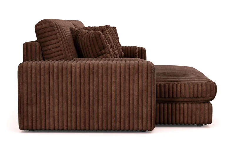 Adelsö by Gynning 4-sits Vändbar L-formad Djup Divansoffa i bred Manchester - Mörkbrun - Möbler - Soffa - Divansoffa & schäslongsoffa - 4 sits soffa med divan