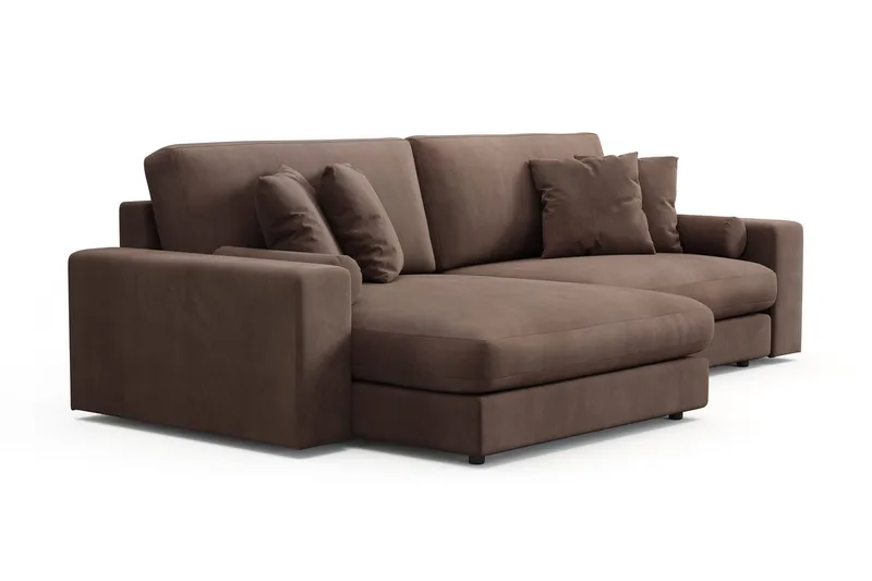 Adelsö by Gynning 4-sits Vändbar L-formad Djup Divansoffa i Manchester - Brun - Möbler - Soffa - Divansoffa & schäslongsoffa - 4 sits soffa med divan