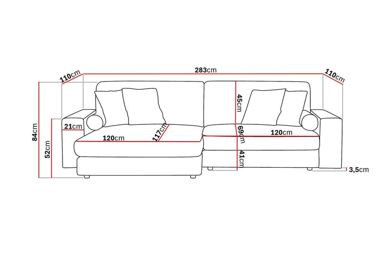 Adelsö by Gynning 4-sits Vändbar L-formad Djup Divansoffa i Manchester - Brun - Möbler - Soffa - Divansoffa & schäslongsoffa - 4 sits soffa med divan