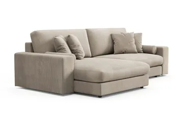 Adelsö by Gynning 4-sits Vändbar L-formad Djup Divansoffa i Manchester - Greige - Möbler - Soffa - Divansoffa & schäslongsoffa - 4 sits soffa med divan