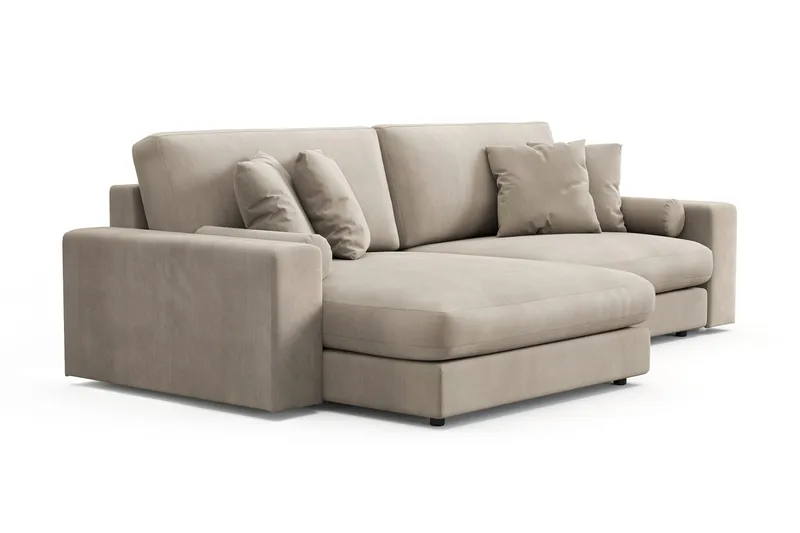 Adelsö by Gynning 4-sits Vändbar L-formad Djup Divansoffa i Manchester - Greige - Möbler - Soffa - Divansoffa & schäslongsoffa - 4 sits soffa med divan
