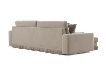 Adelsö by Gynning 4-sits Vändbar L-formad Djup Divansoffa i Sammet - Beige - Möbler - Soffa - Divansoffa & schäslongsoffa - 4 sits soffa med divan
