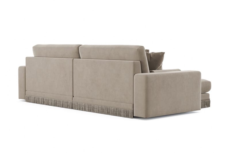 Adelsö by Gynning 4-sits Vändbar L-formad Djup Divansoffa i Sammet - Beige - Möbler - Soffa - Divansoffa & schäslongsoffa - 4 sits soffa med divan