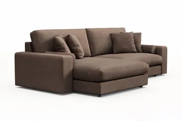 Adelsö by Gynning 4-sits Vändbar L-formad Djup Divansoffa i Tyg - Brun - Möbler - Soffa - Divansoffa & schäslongsoffa - 4 sits soffa med divan