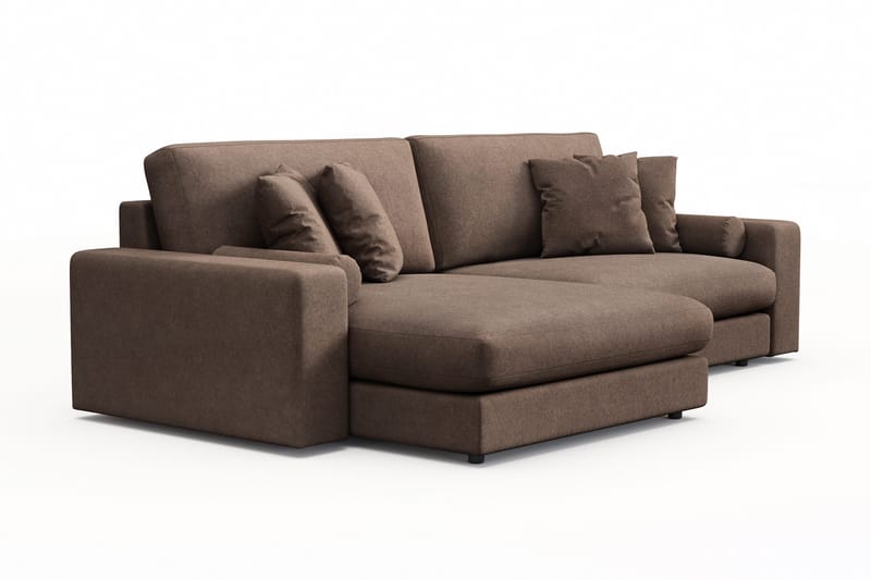 Adelsö by Gynning 4-sits Vändbar L-formad Djup Divansoffa i Tyg - Brun - Möbler - Soffa - Divansoffa & schäslongsoffa - 4 sits soffa med divan
